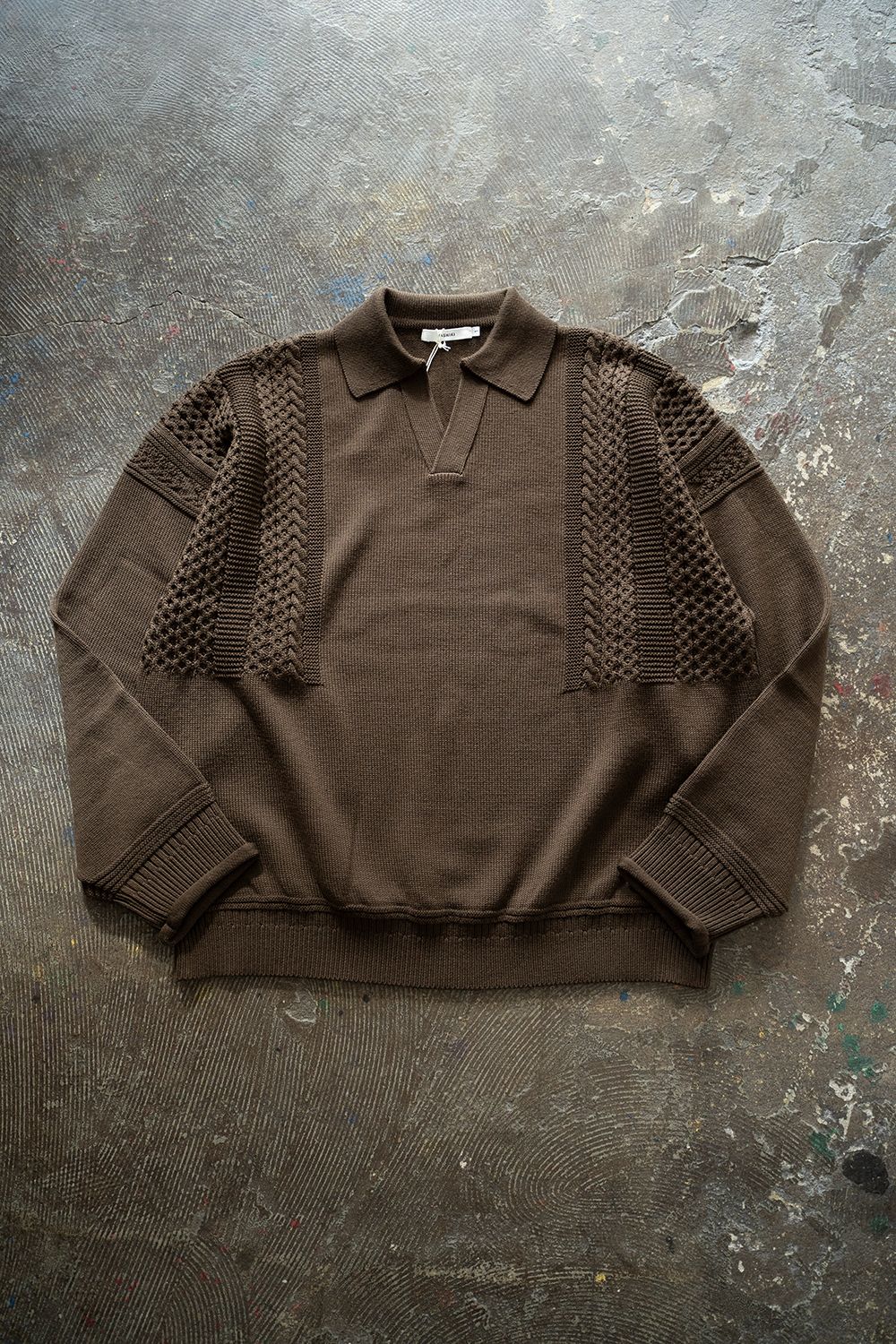 YASHIKI - 【ラスト1点】【24AW】Hatsuyuki Skipper Knit(BROWN) | Salty