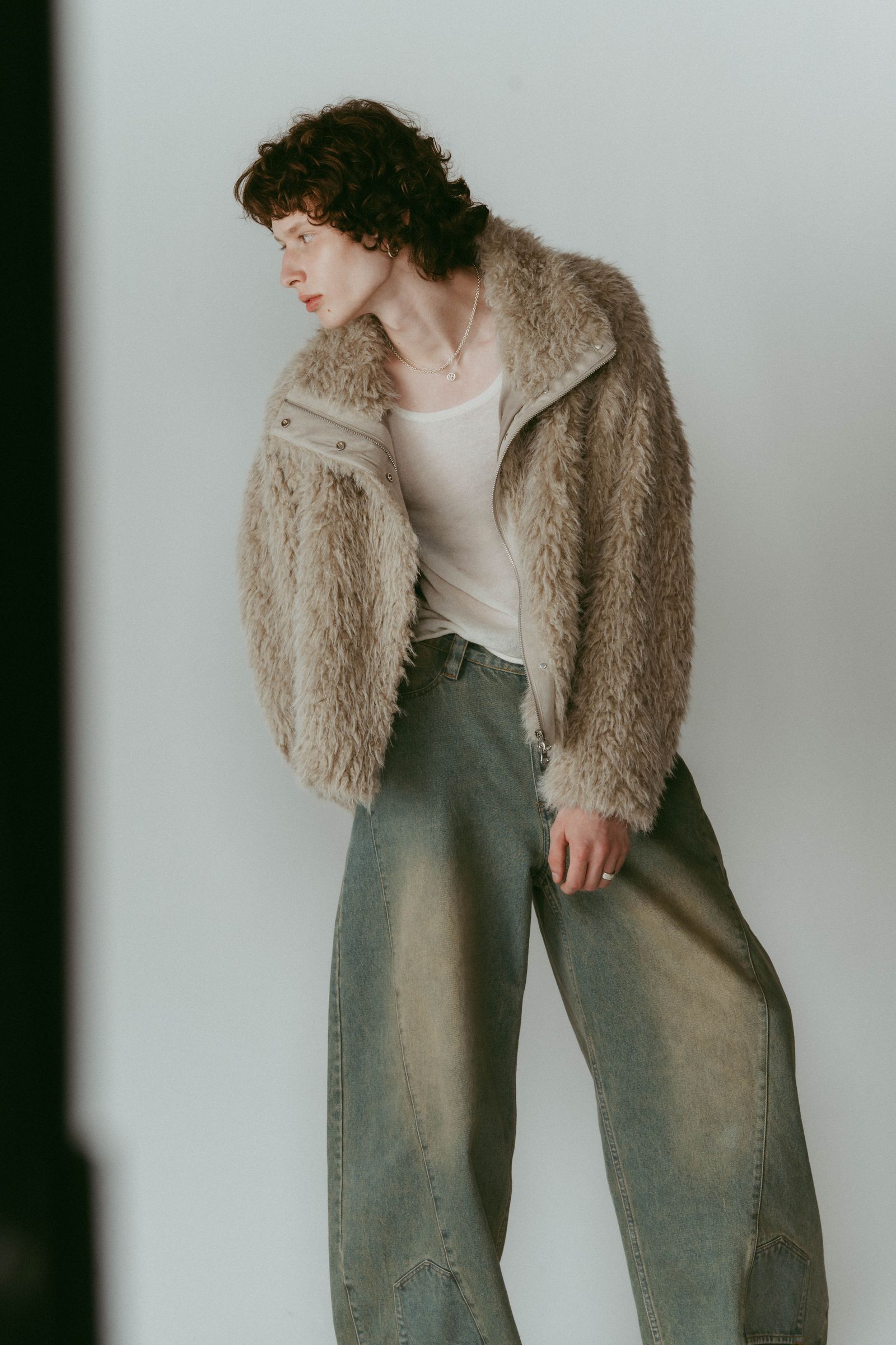 Knuth Marf - shaggy stand collar coat / シャギースタンドカラー