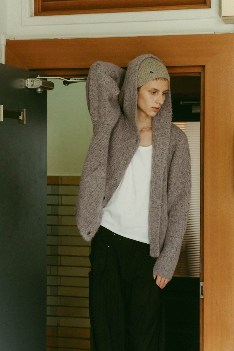 Knuth Marf - hooded cardigan knit / フーデッド カーディガンニット