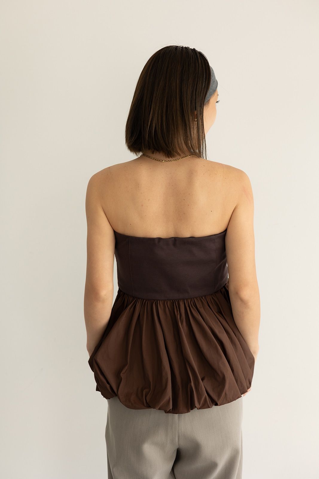 CAVEZA ROSSO - タフタバルーンベアトップ (ブラウン) | Sir online