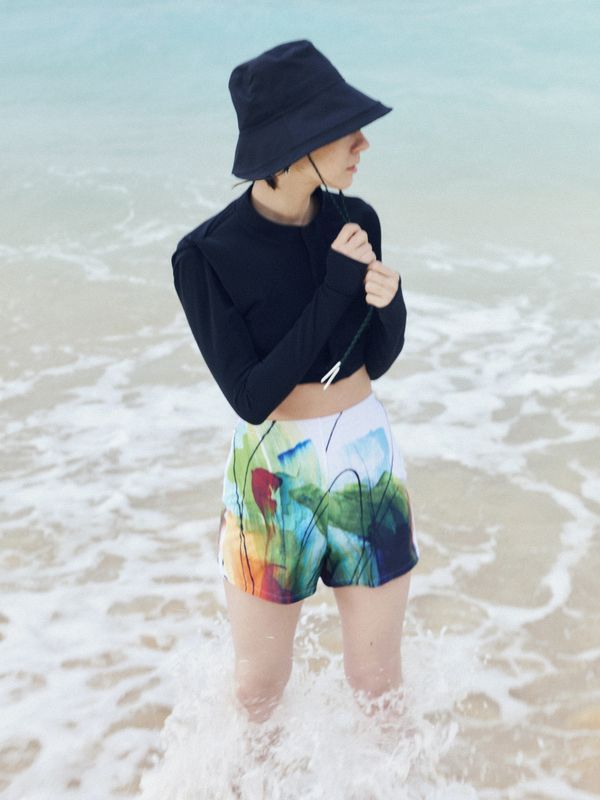 UN3D. - LINE ART SWIM SHORT PT / ラインアートスイムショートパンツ