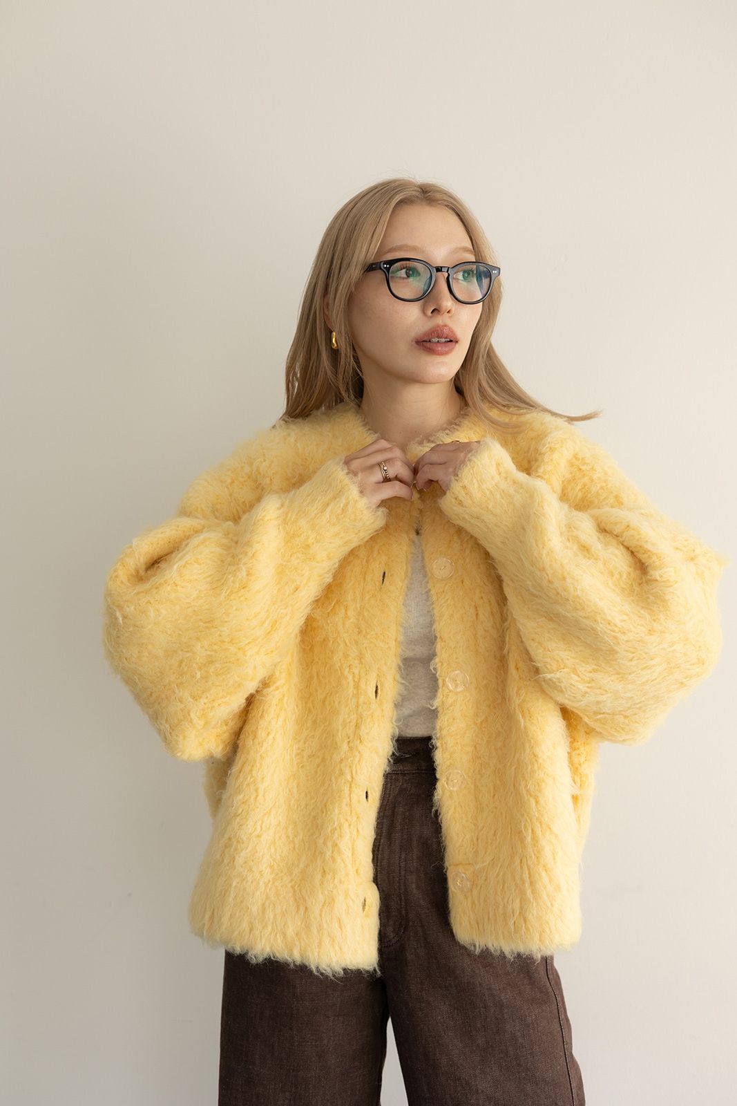 CAVEZA ROSSO - Curl shaggy knit cardigan / カールシャギーニット