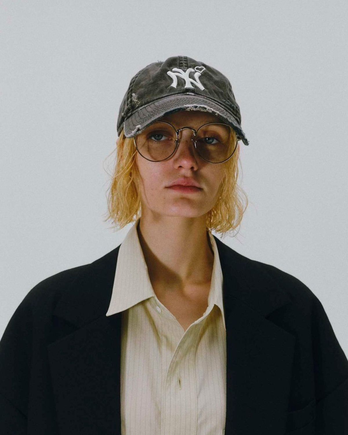 BASICKS - Damaged New York Cap / ダメージNYキャップ (ブラック