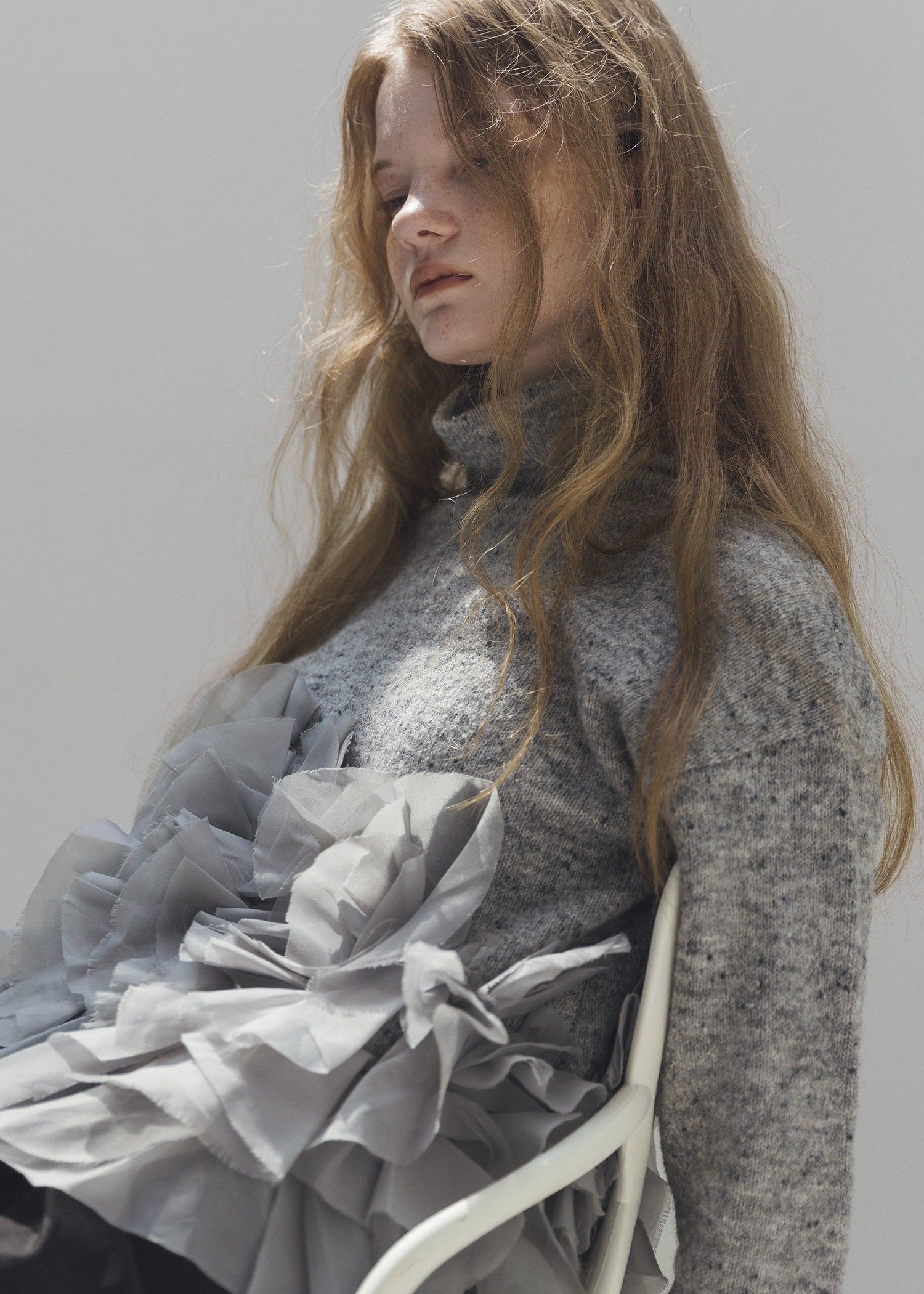 WILLFULLY - gradation frill bottleneck knit / グラデーション