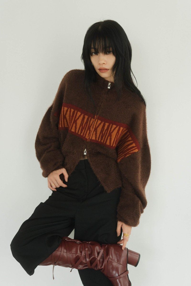 Knuth Marf - full zip motif cardigan / フルジップ モチーフ