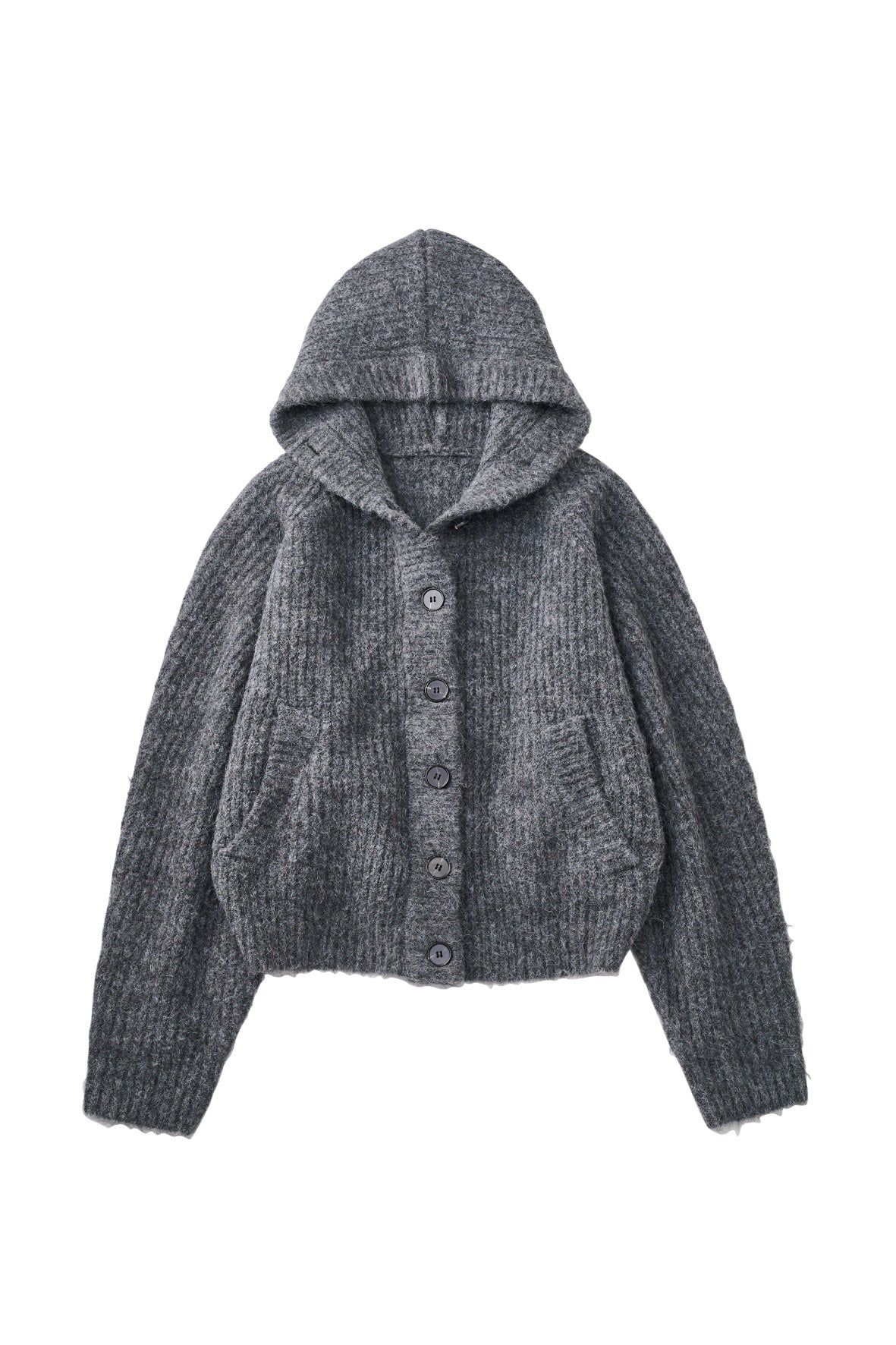 Knuth Marf - hooded cardigan knit / フーデッド カーディガンニット