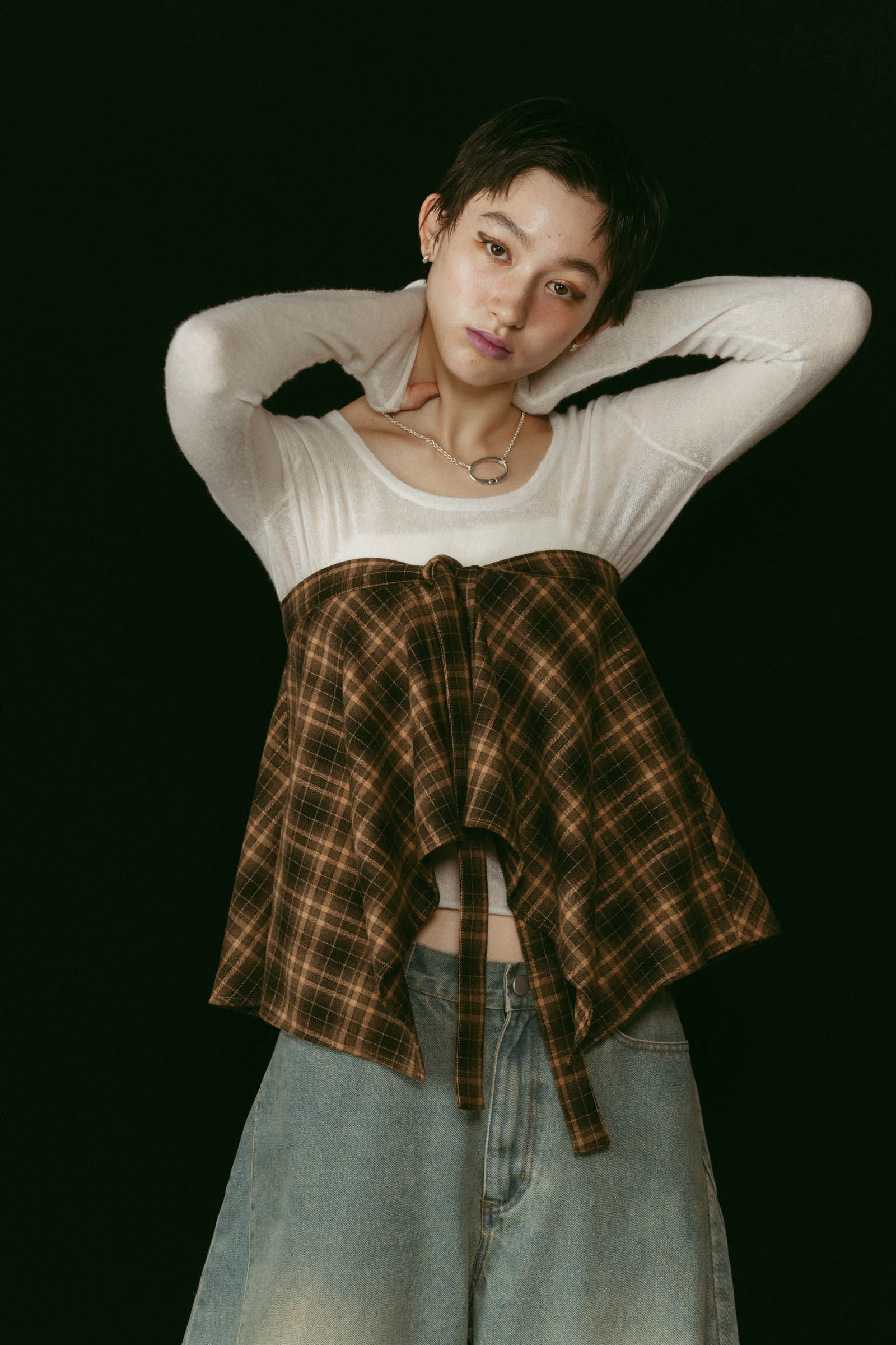 Knuth Marf - shirt wrap denim pants / シャツ巻き デニム (ブルー