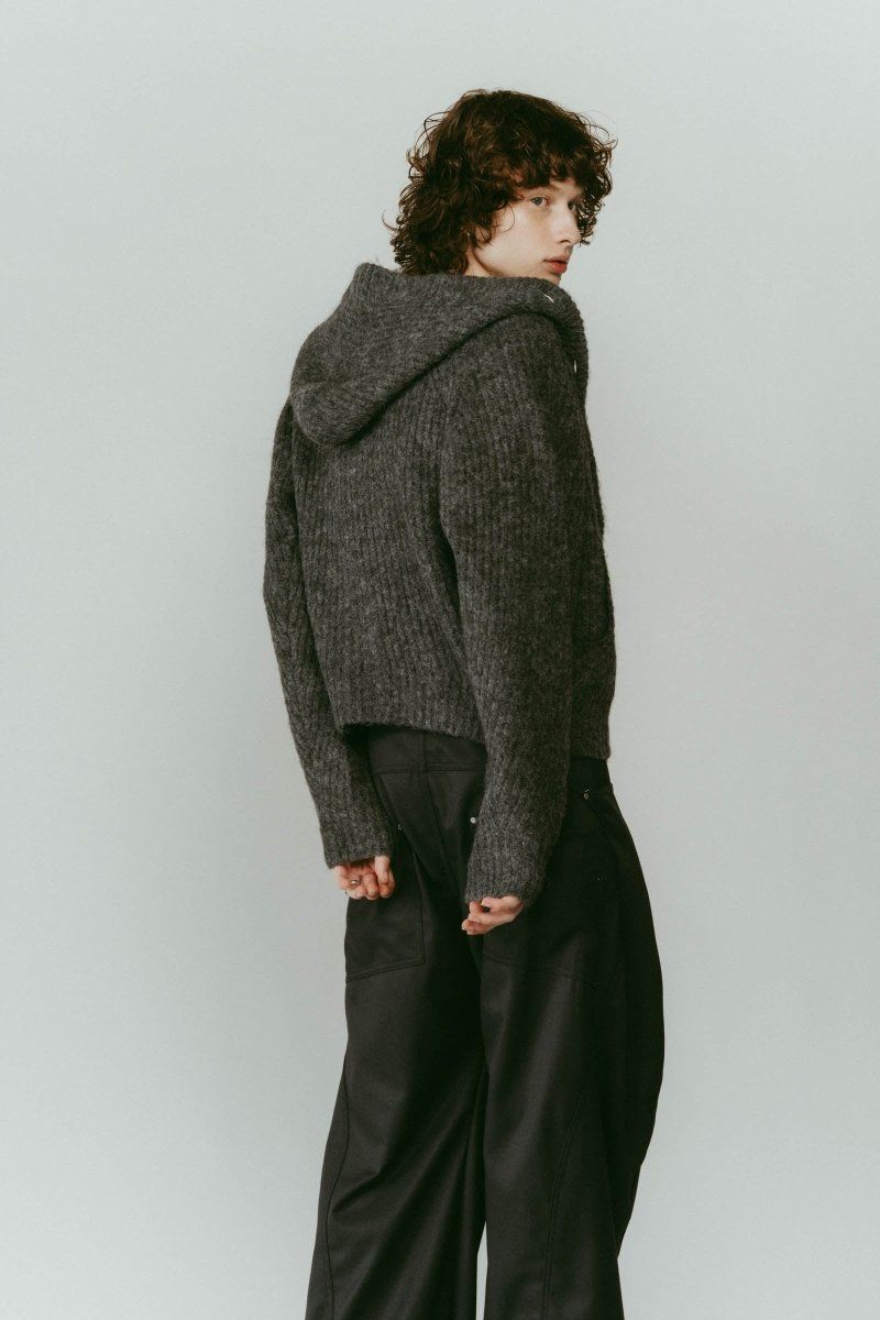 Knuth Marf - hooded cardigan knit / フーデッド カーディガンニット