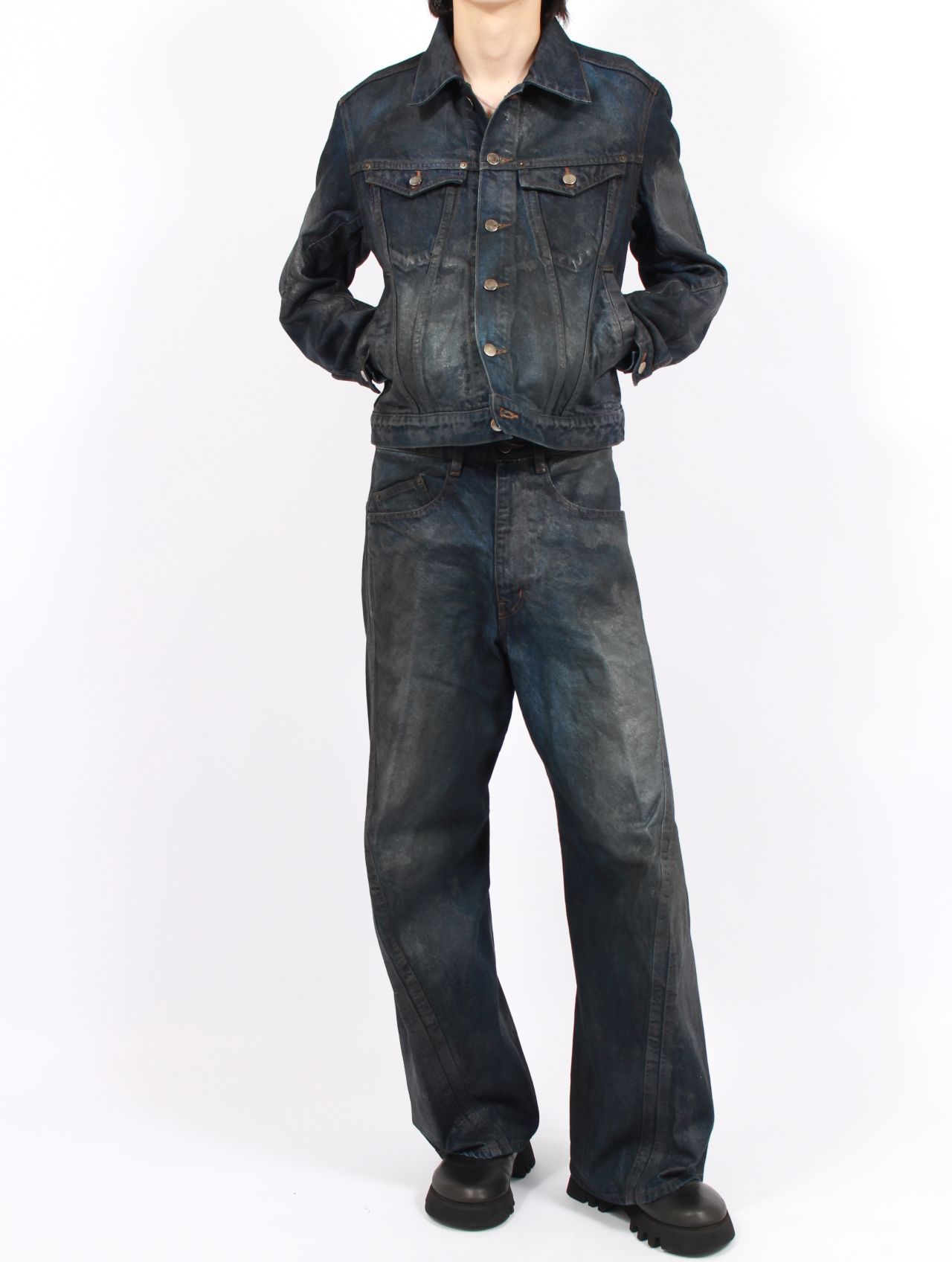 NVRFRGT - 【25AW】 3D ツイステッド ワイド レッグ ジーンズ / 3D