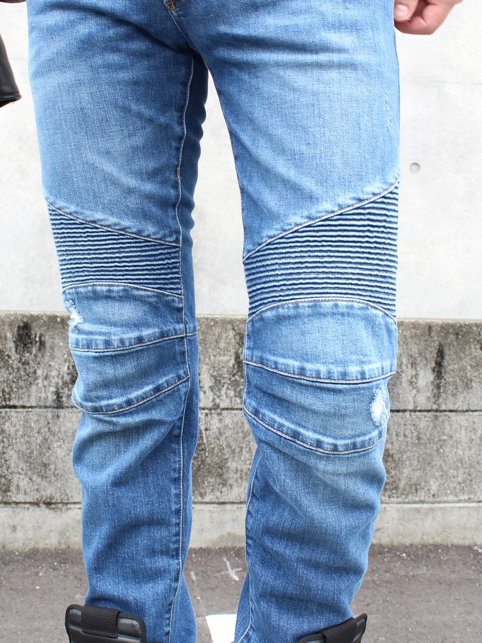 BALMAIN - ヴィンテージ ZIPバイカー デニムパンツ / BH2 PANTS DENIM