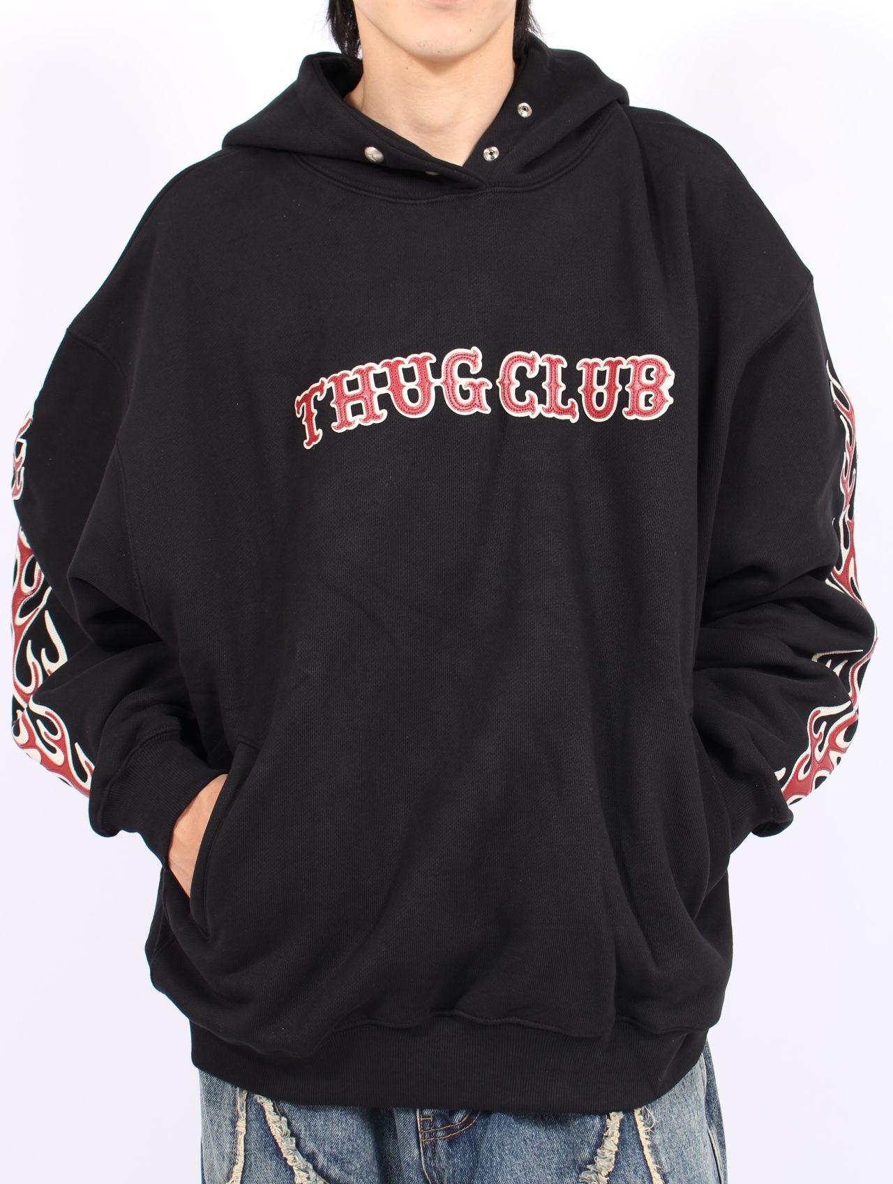 Thug Club - 【25AW】レザー フレーム パーカー / LEATHER FLAME