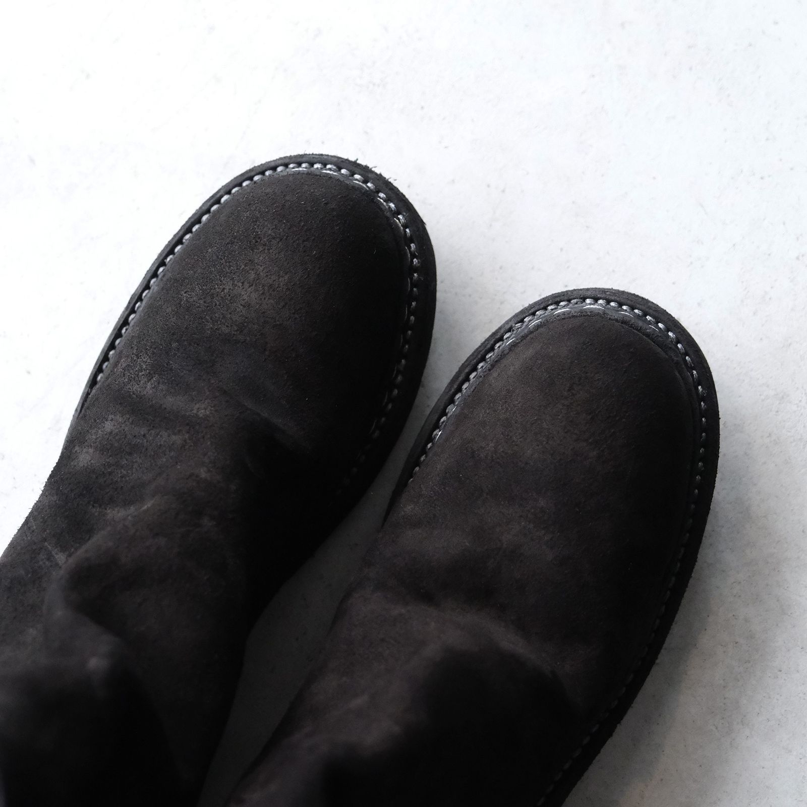 GUIDI - 796V_N Calf Reverse Shoes Back Zip Boot -ブーツ-（Black