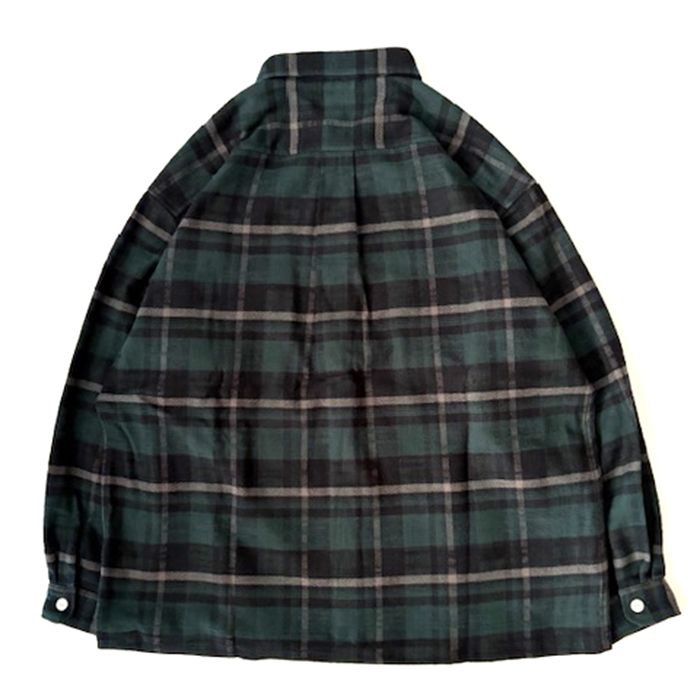 DESCENDANT - VANNING PLAID LS SHIRT / GREEN | Stripe Online Store