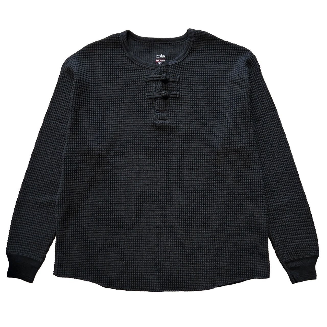 exodus - ORIENTAL HENRY NECK SHIRT / BLACK / チャイナサーマル