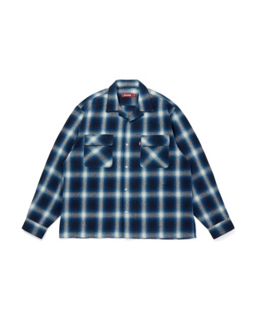 HideandSeek - Ombre Check L/S Shirt(25aw) / BLUE / チェックシャツ