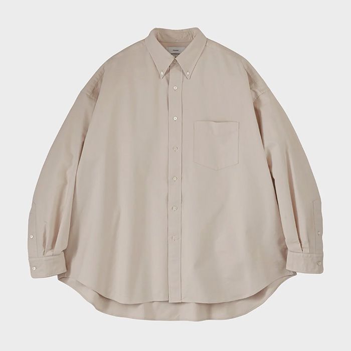 Graphpaper - Oxford L/S Oversized B.D Shirt / BROWN | Stripe