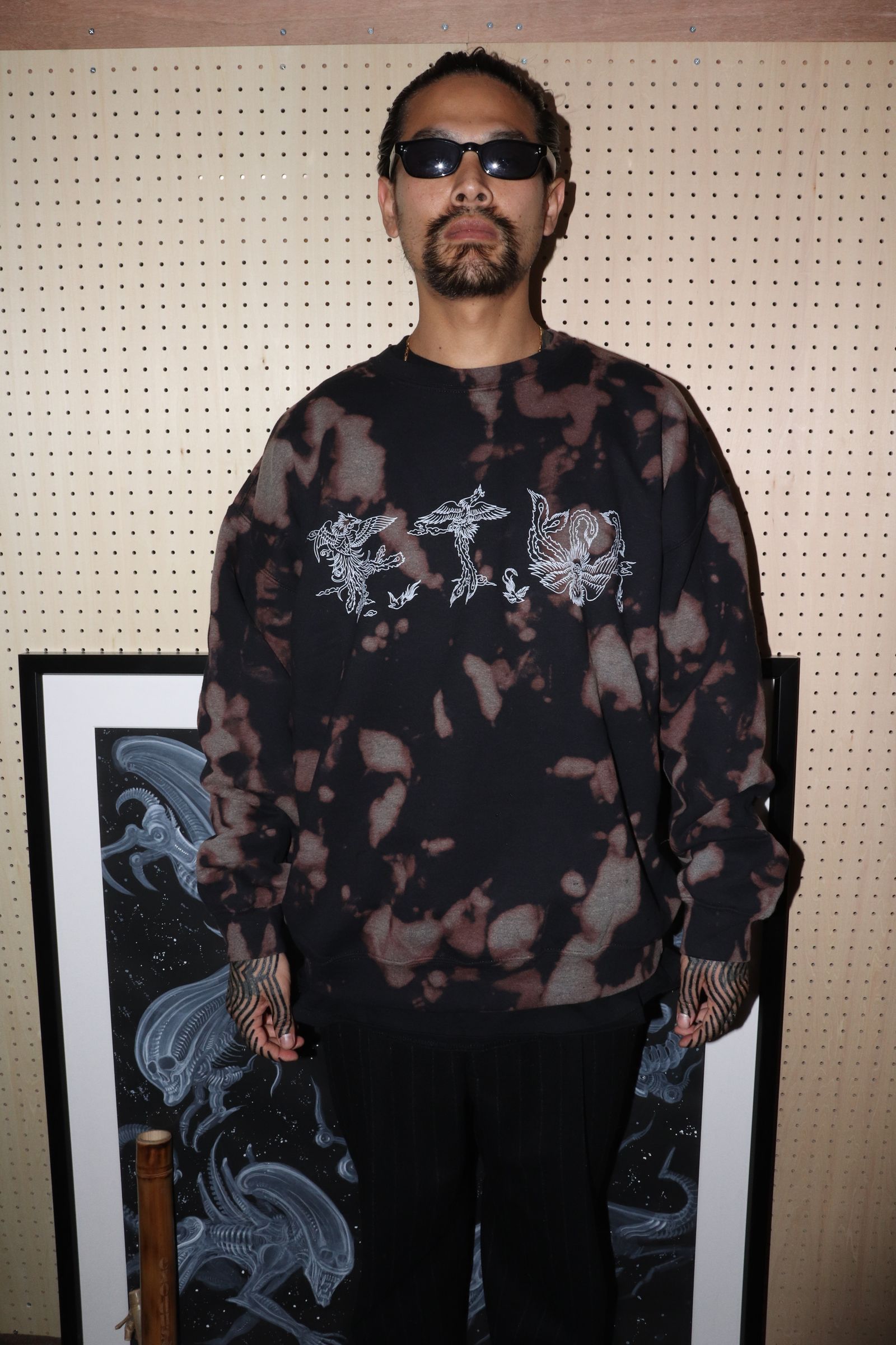 exodus - F.T.W. TIE DYE SWEAT SHIRT / NAVY / タイダイスウェット