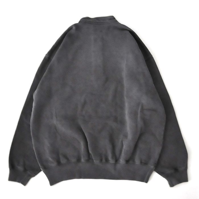 DESCENDANT - VOIL HENLEY NECK PIGMENT DYE / BLACK | Stripe Online