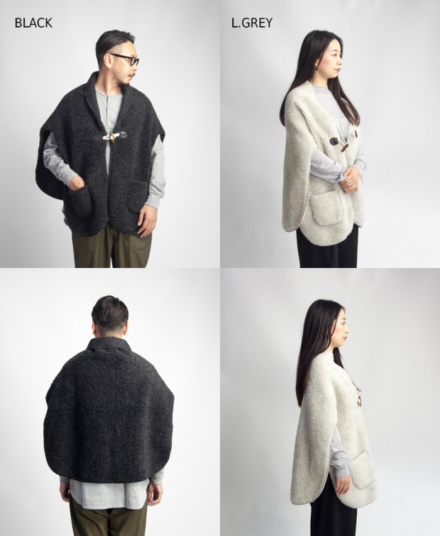 COLD BREAKER コールドブレーカー ボアウール ケープ ポンチョ メンズ