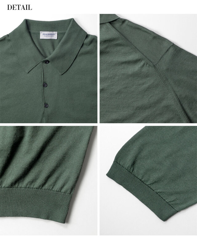 JOHN SMEDLEY ジョンスメドレー ISIS 半袖ニットポロシャツ 30G シー
