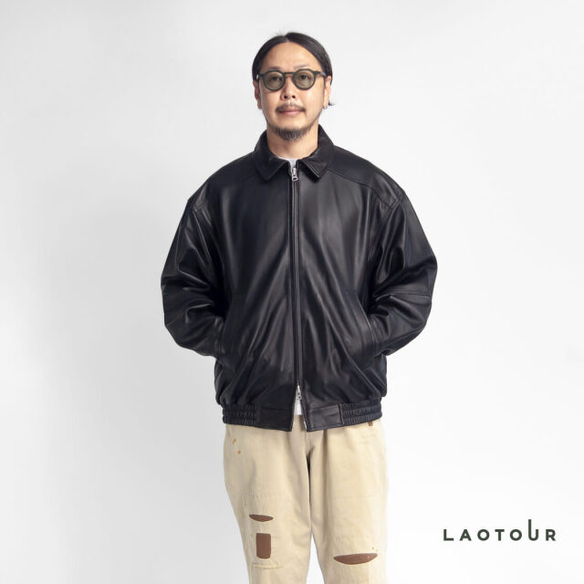 LAOTOUR 本革 ラムレザー フライトジャケット ブルゾン 革ジャン