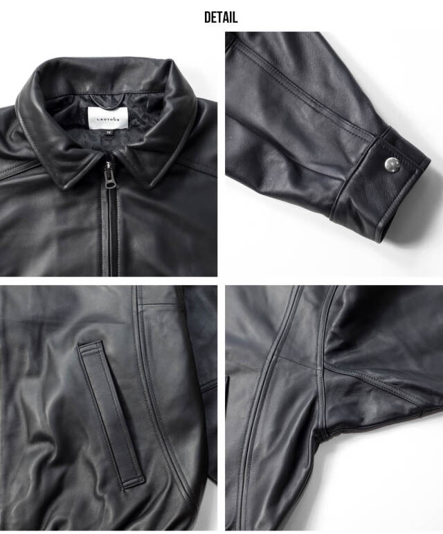 LAOTOUR 本革 ラムレザー フライトジャケット ブルゾン 革ジャン