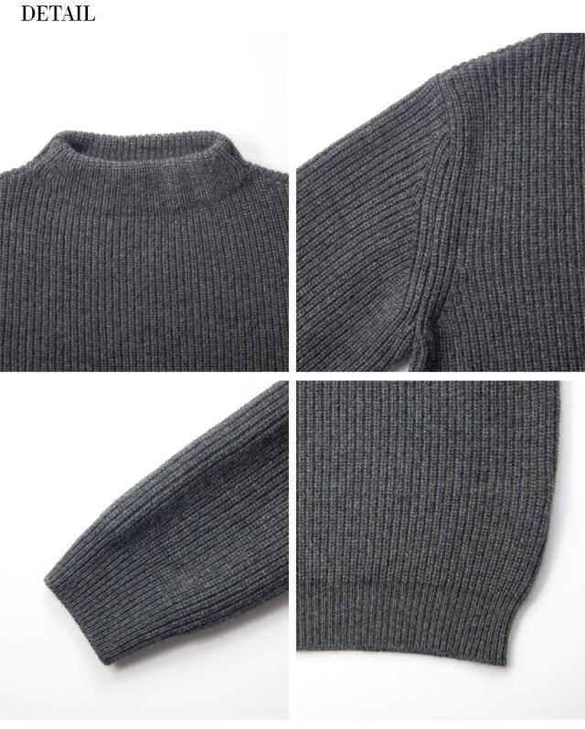 MOONCASTLE ムーンキャッスル カシミヤ100％ 片畔モックネックニット