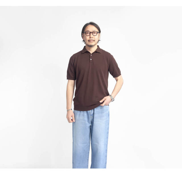 MOONCASTLE ムーンキャッスル IC2 アイスコットン ニットポロシャツ 月