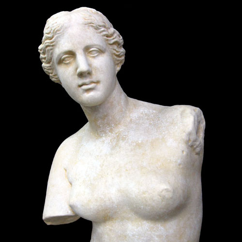 ミロのヴィーナス半身像（台座付） 【※商品番号：m-s1311-0287】