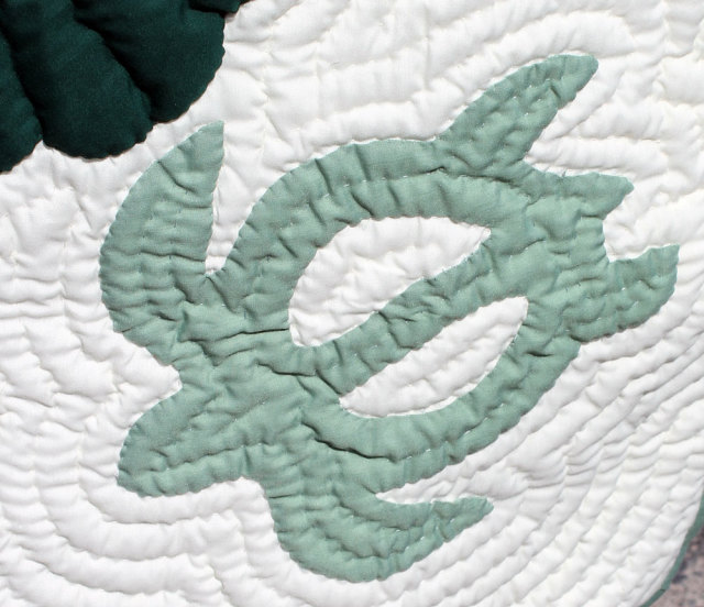 Hawaiian quilt ハワイアンキルトタペストリー ホヌフラワー 152×152cm