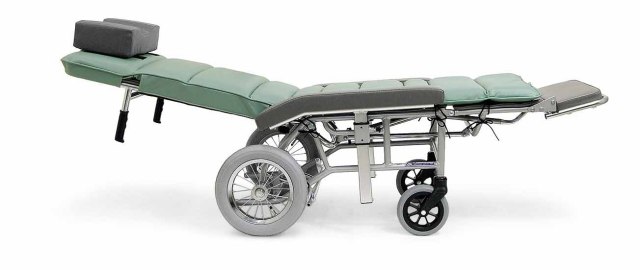 アルミ製フルリクライニング式介助用車椅子RR70NB 【介助ブレーキ付