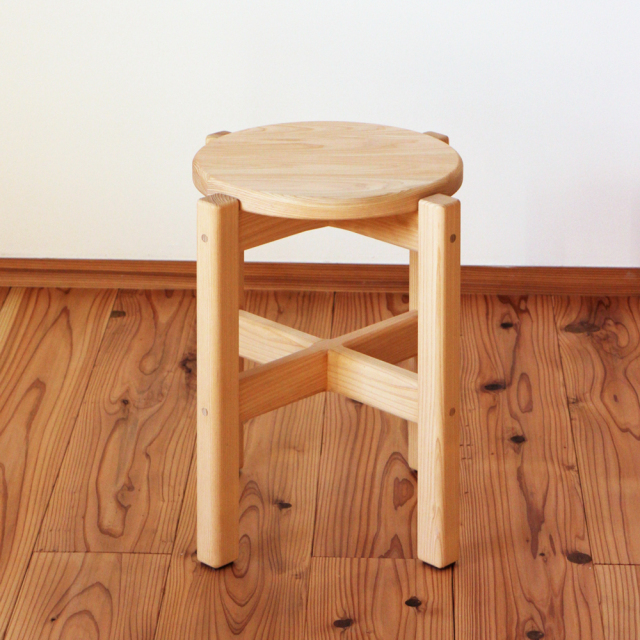 ひのき丸スツール 無垢 丸椅子 スタッキングスツール