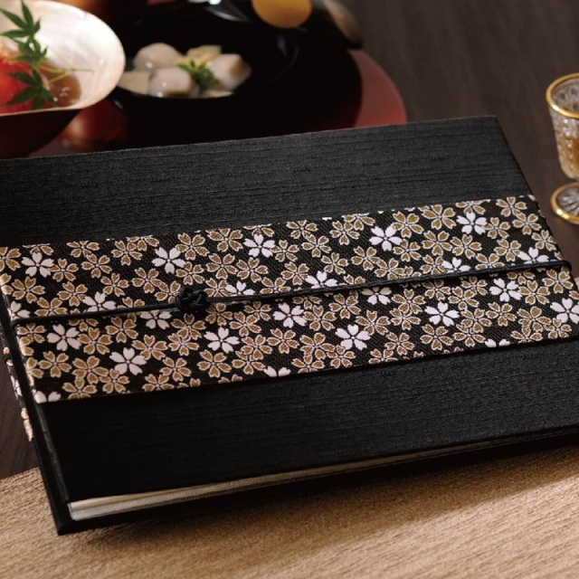 帯櫻-ビニールポケットタイプ】和風メニューブック おびざくら (A4ヨコ