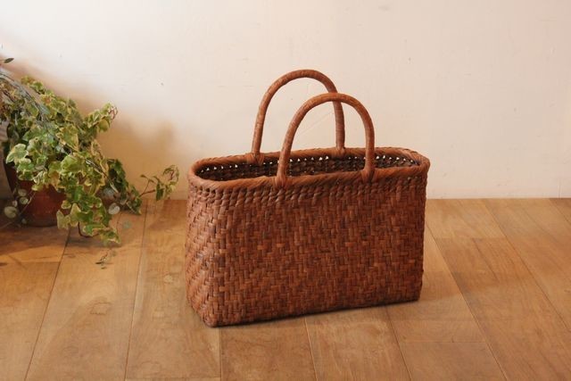 かご・バスケット・雑貨 - menui | 【山ぶどう 横長かごバッグ 削】 A4