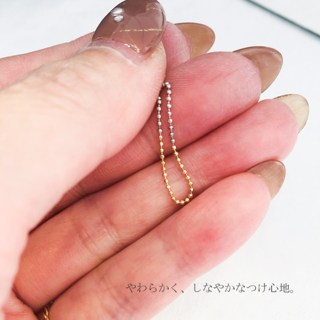 18金 Pt850プラチナ-華奢シンプルリング「バイカラー カットボール