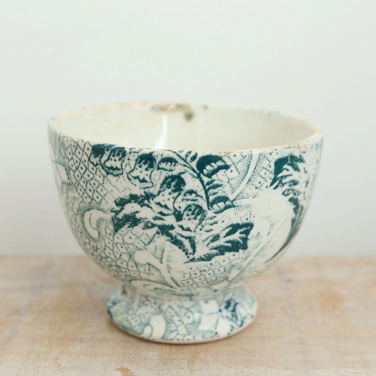 アンティーク 小さなカフェオレボウル スズラン フランス クレイユ