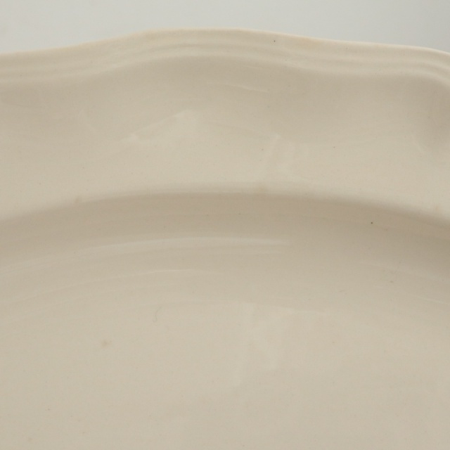 アンティーク ラヴィエ 花リム オーバル皿 フランス サルグミンヌ製