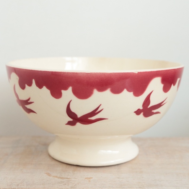 アンティーク カフェオレボウル ツバメ フランス バドンヴィレー製