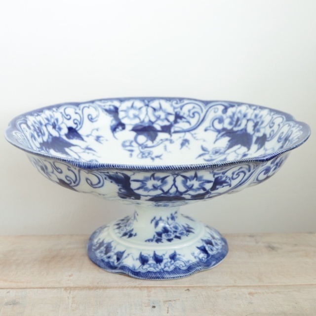 アンティーク コンポティエ FLORA フランス クレイユモントロー製