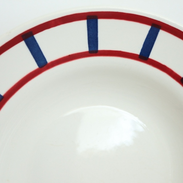 アンティークプレート バスク柄 深皿 フランス バドンヴィレー製