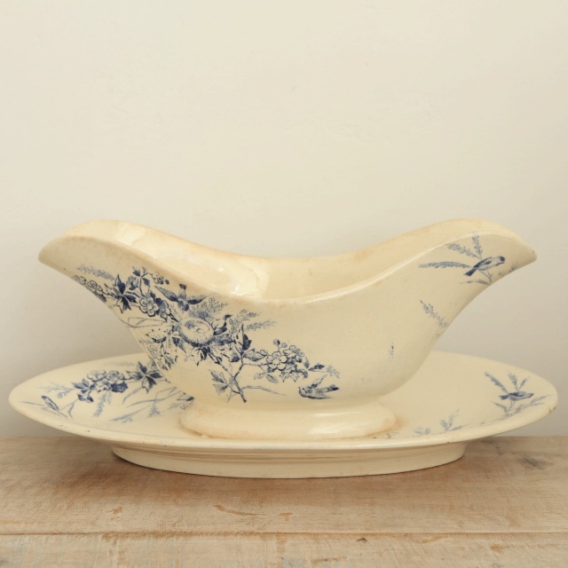 アンティーク ソーシエール 小鳥 LINOTTE フランス クレイユモントロー