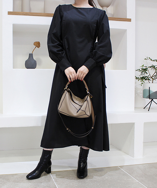 SALE）サイドリボンワンピース/2カラー