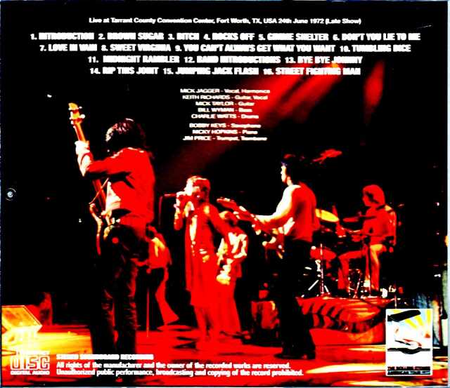 Rolling Stones ローリング・ストーンズ/TX,USA 1972 Late Show Upgrade