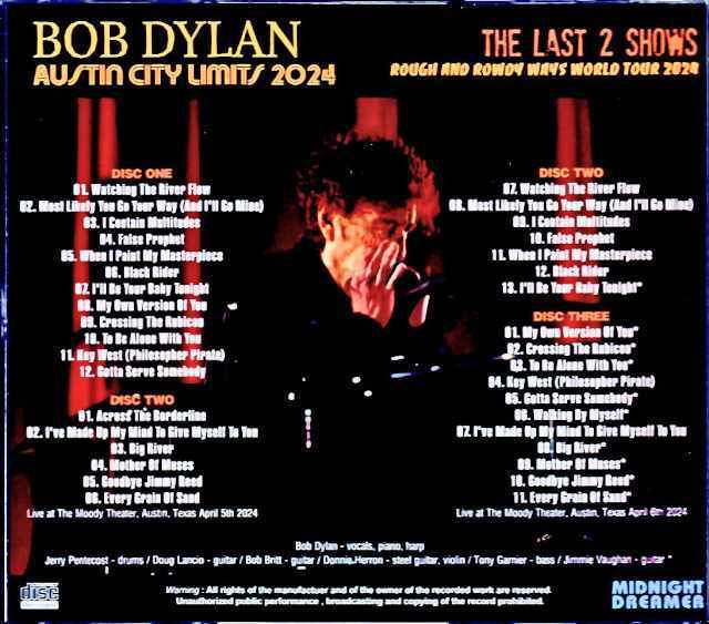 Bob Dylan ボブ・ディラン/TX,USA 2024 2Days Complete