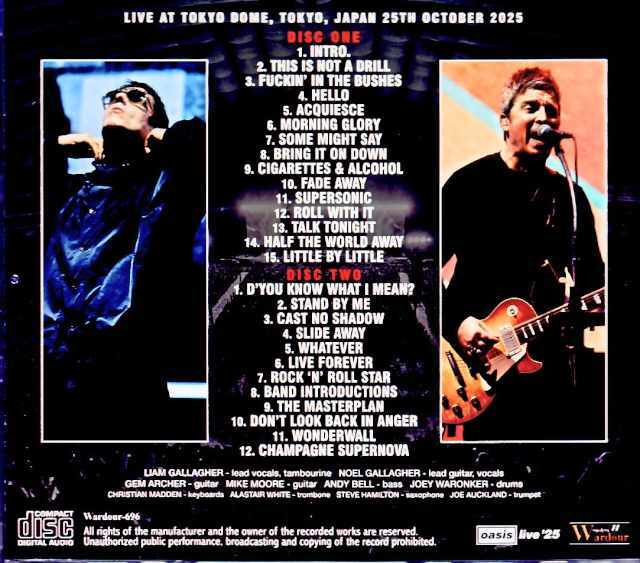 Oasis オアシス/Tokyo,Japan 10.25.2025 Complete Stand Seat Near