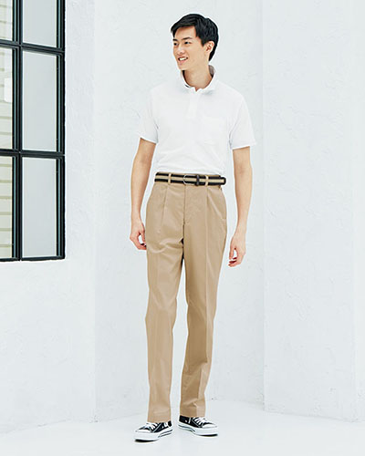 cen.裾リボンチノパン ベージュ S PIPI'sセレクト】裾フリンジ