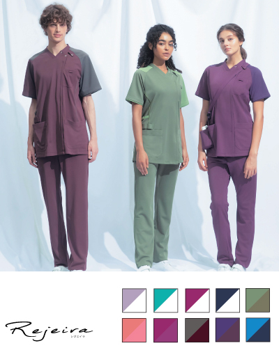 KZN713 スクラブジャケット 半袖 (男女兼用) KAZEN (カゼン) ナース