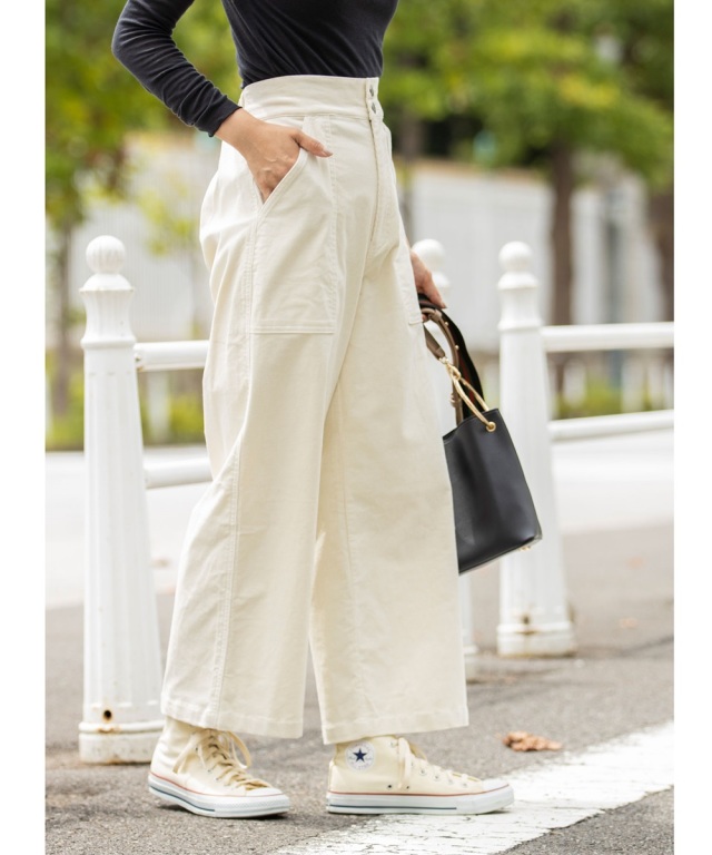 スクエアポケットコードュロイワイドパンツ