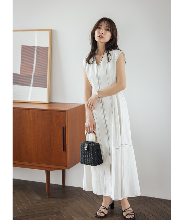 yuumiさんコラボ】フロントファスナーデニムワンピース