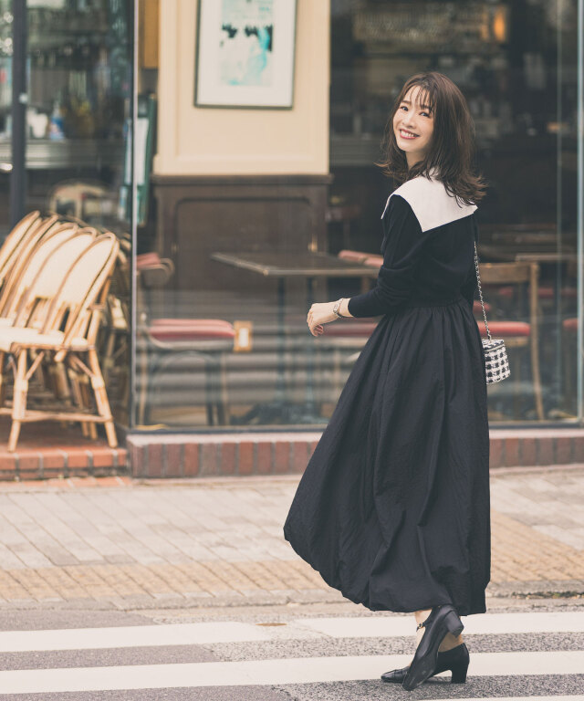 石井亜美さんコラボ】ワッシャータフタバルーンスカート